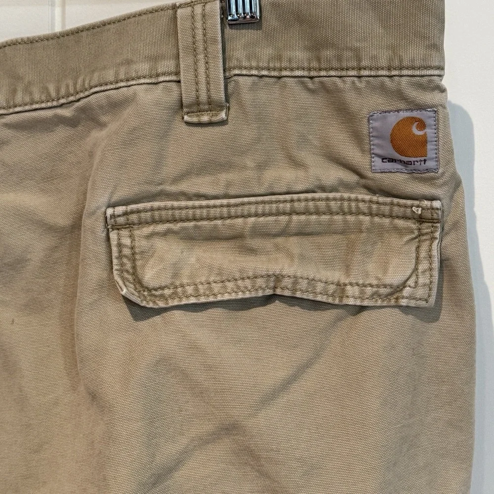 Carhartt Cargo Shorts Mens 42 Relaxed Fit Khaki Work Utility‎ Pocket Casual